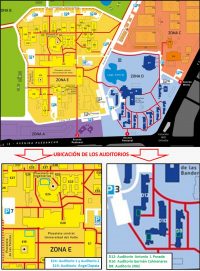 Mapa de ubicaciones del XII encuentro dentro de la Universidad del Valle
